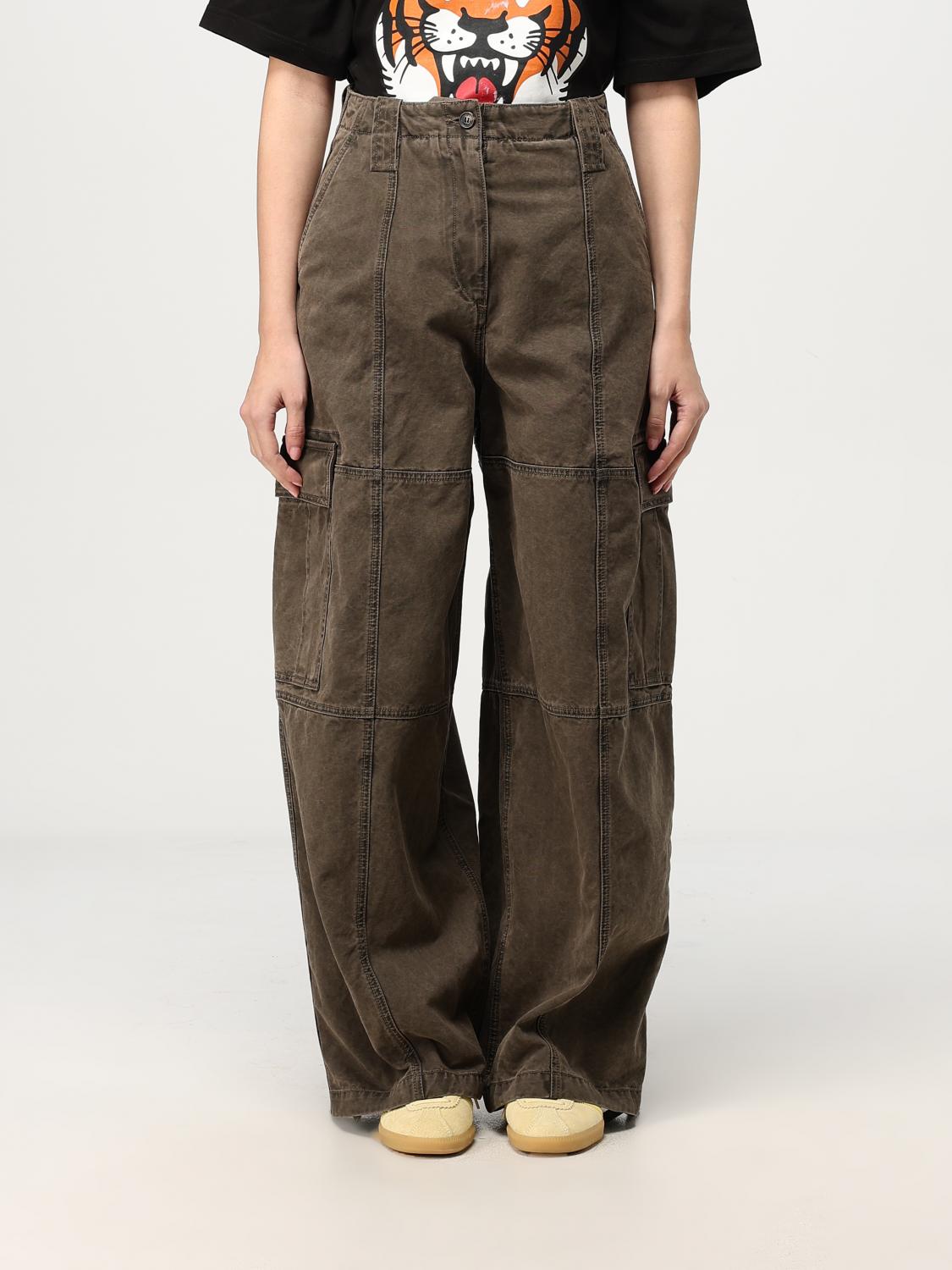 Kenzo Dyed Canvas Cargo Pants In Taubengrau