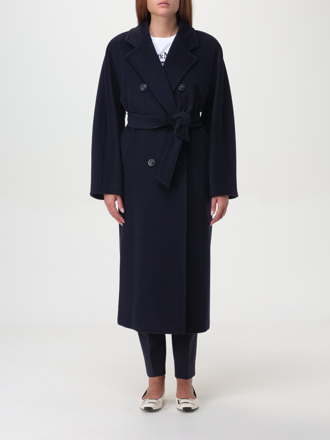 Shop Max Mara Coat  Woman Color Blue In Blau