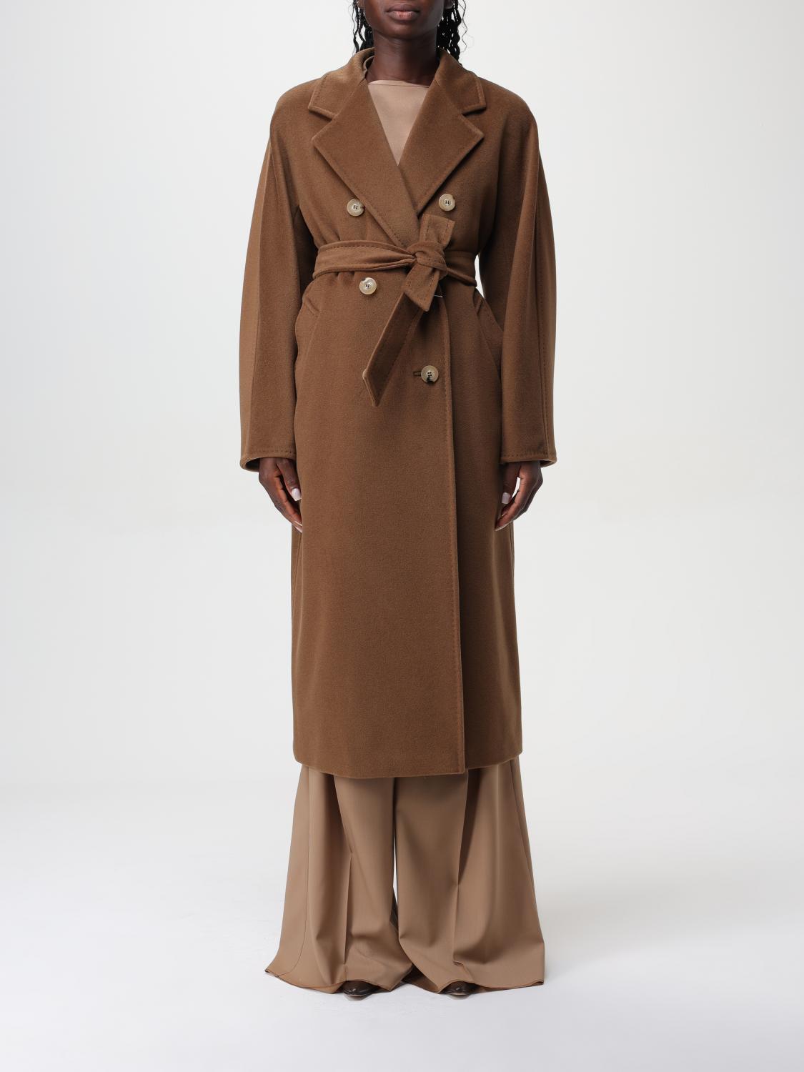 Shop Max Mara Coat  Woman Color Tobacco In Tabak