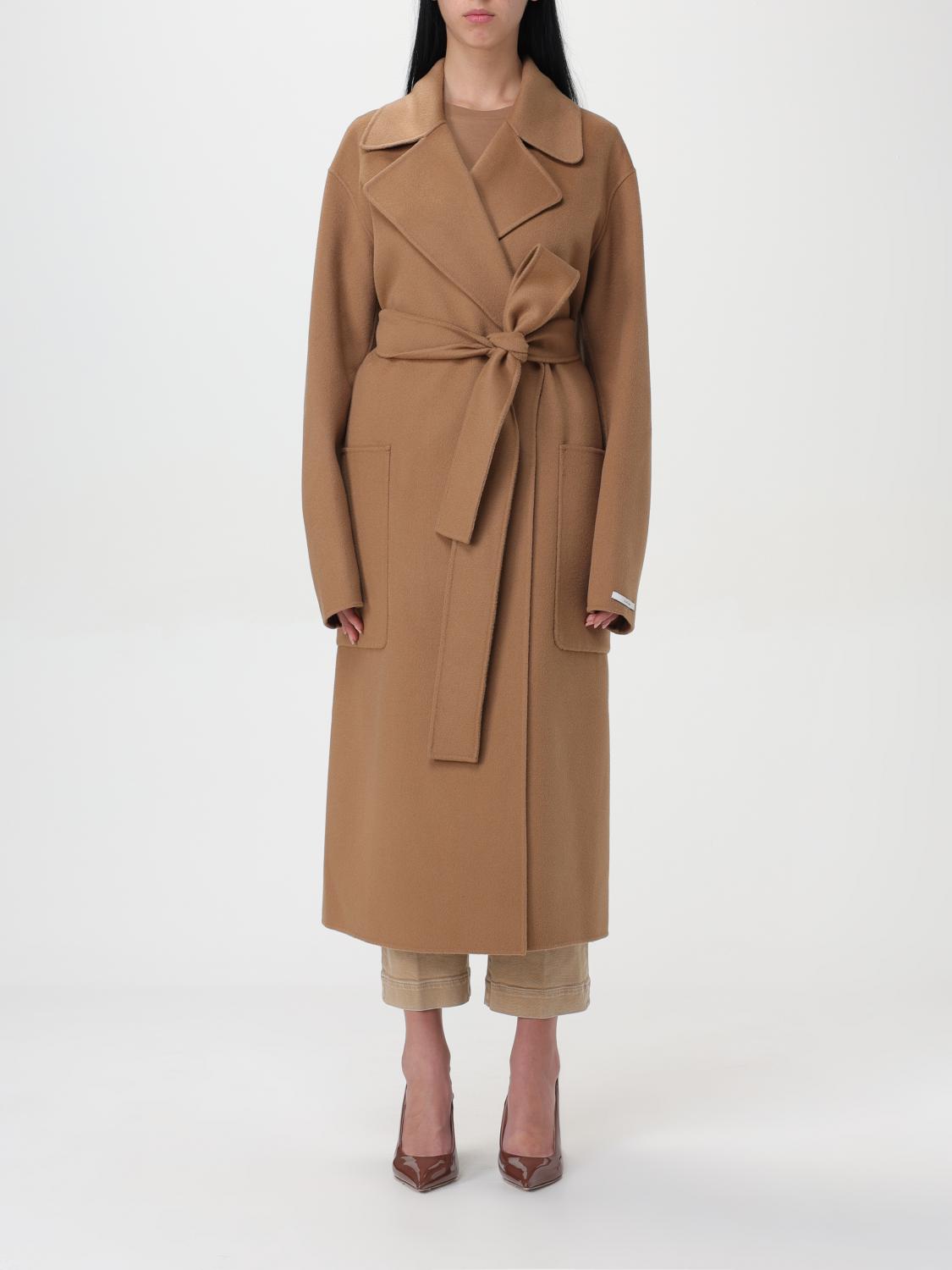 Shop Sportmax Coat  Woman Color Camel