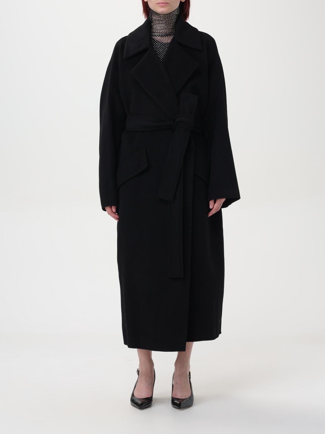 Shop Sportmax Coat  Woman Color Black