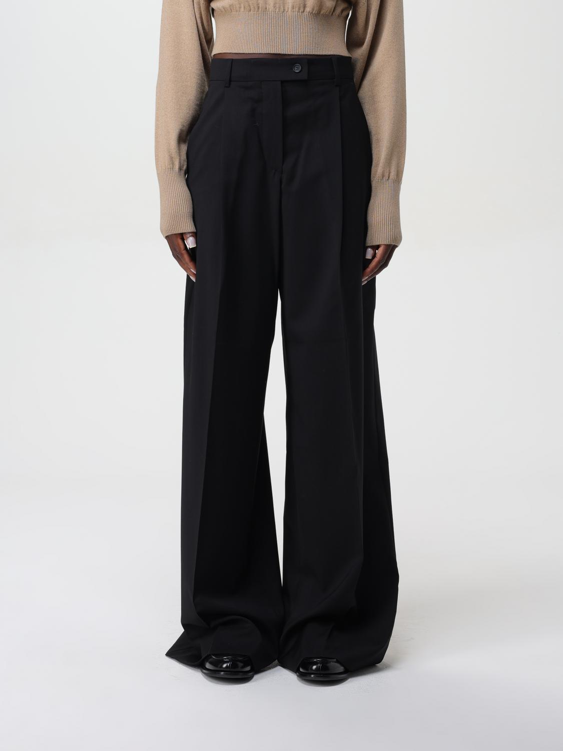 Shop Sportmax Pants  Woman Color Black In Schwarz