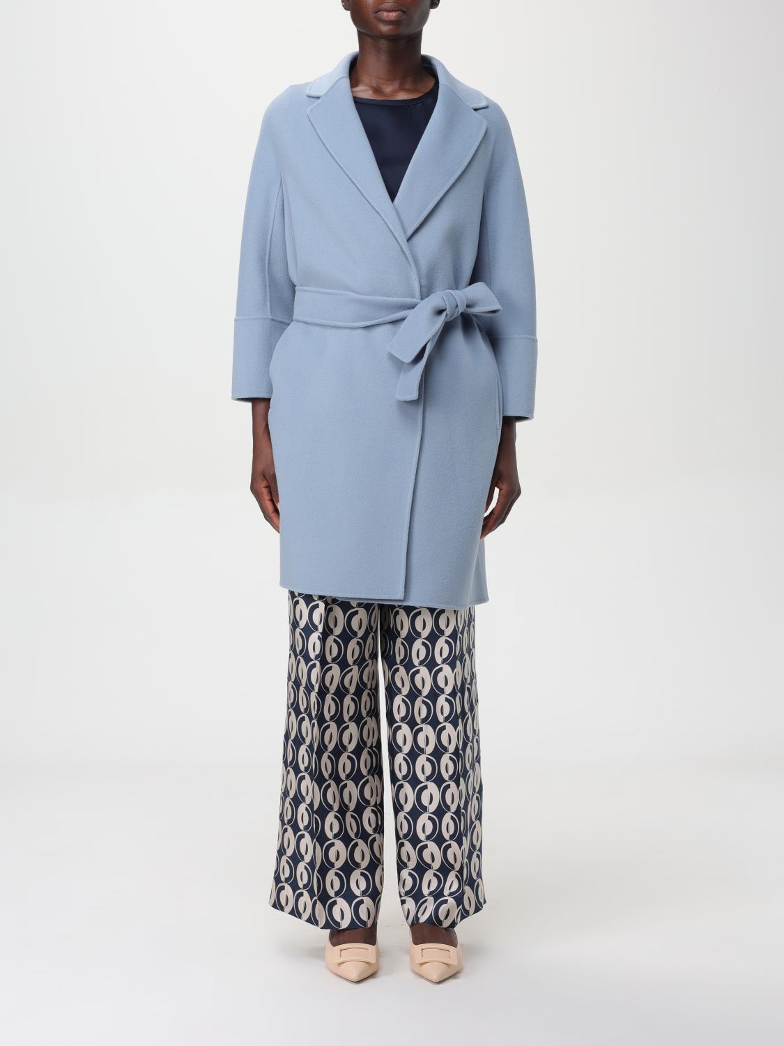 Shop 's Max Mara Coat  Woman Color Gnawed Blue