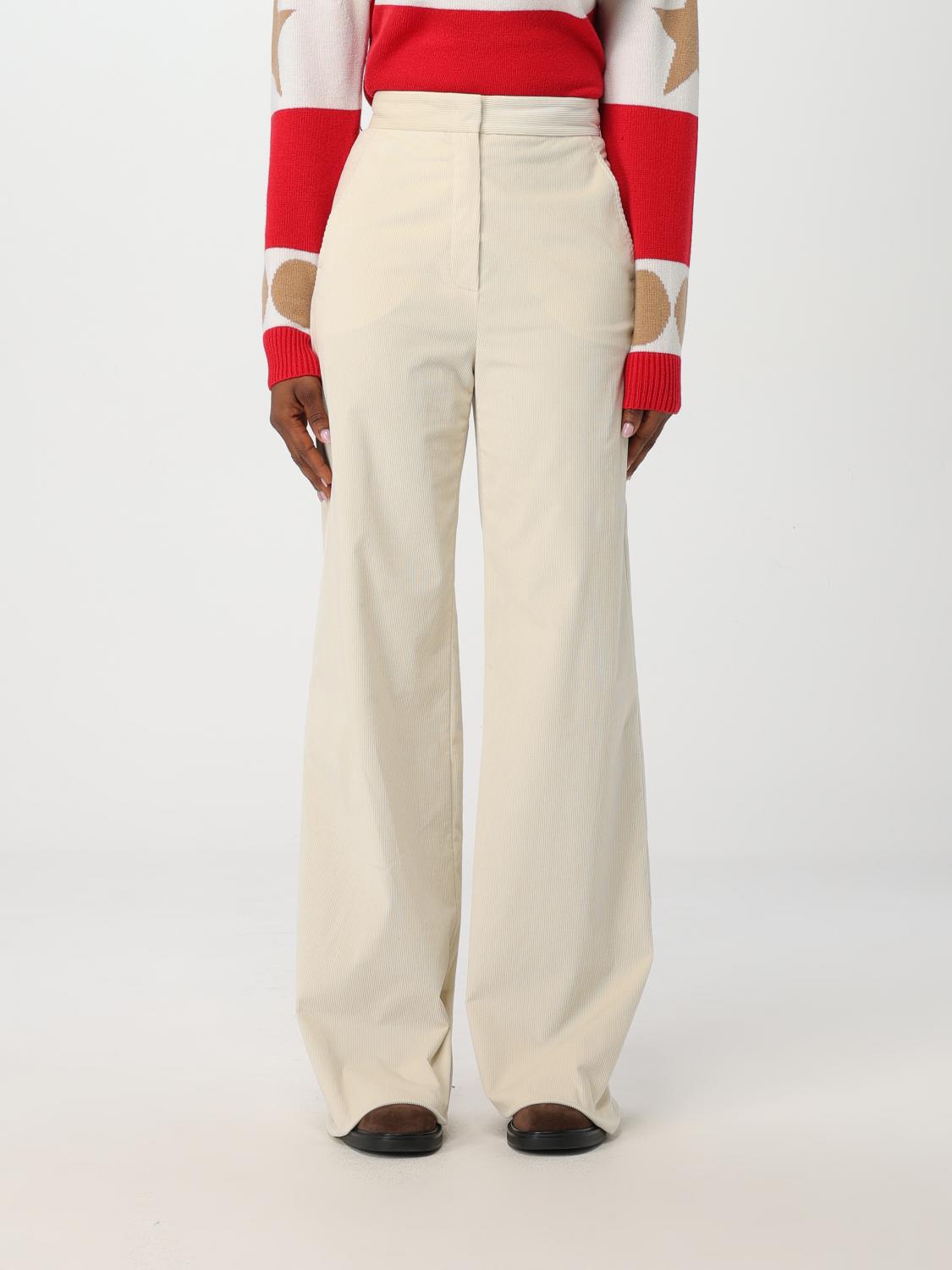 Max Mara Pants Woman Color White In Weiss