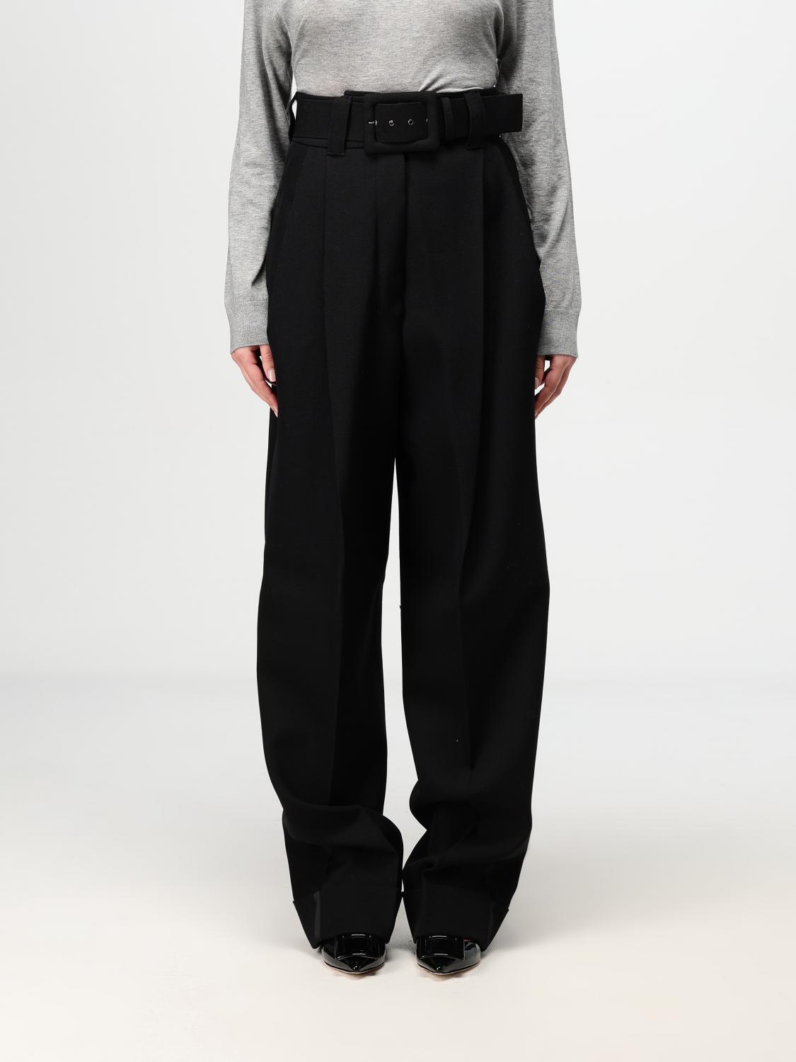 Max Mara Street Pleated Cotton Twill Tapered Pants In Schwarz