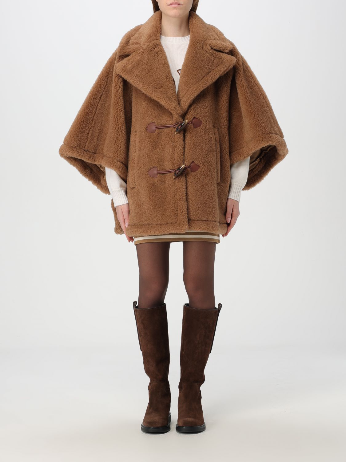 Shop Max Mara Cape  Woman Color Camel