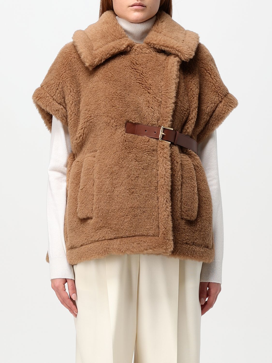 Max Mara Cape  Woman Color Camel