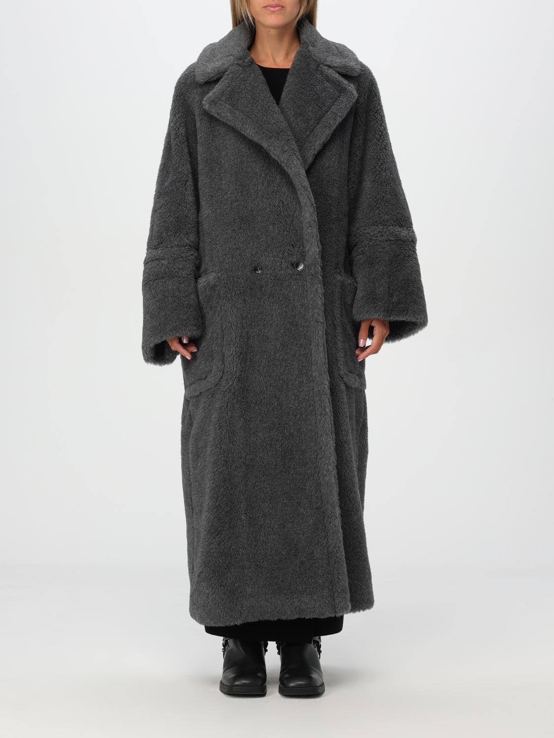 Shop Max Mara Coat  Woman Color Grey In Grau