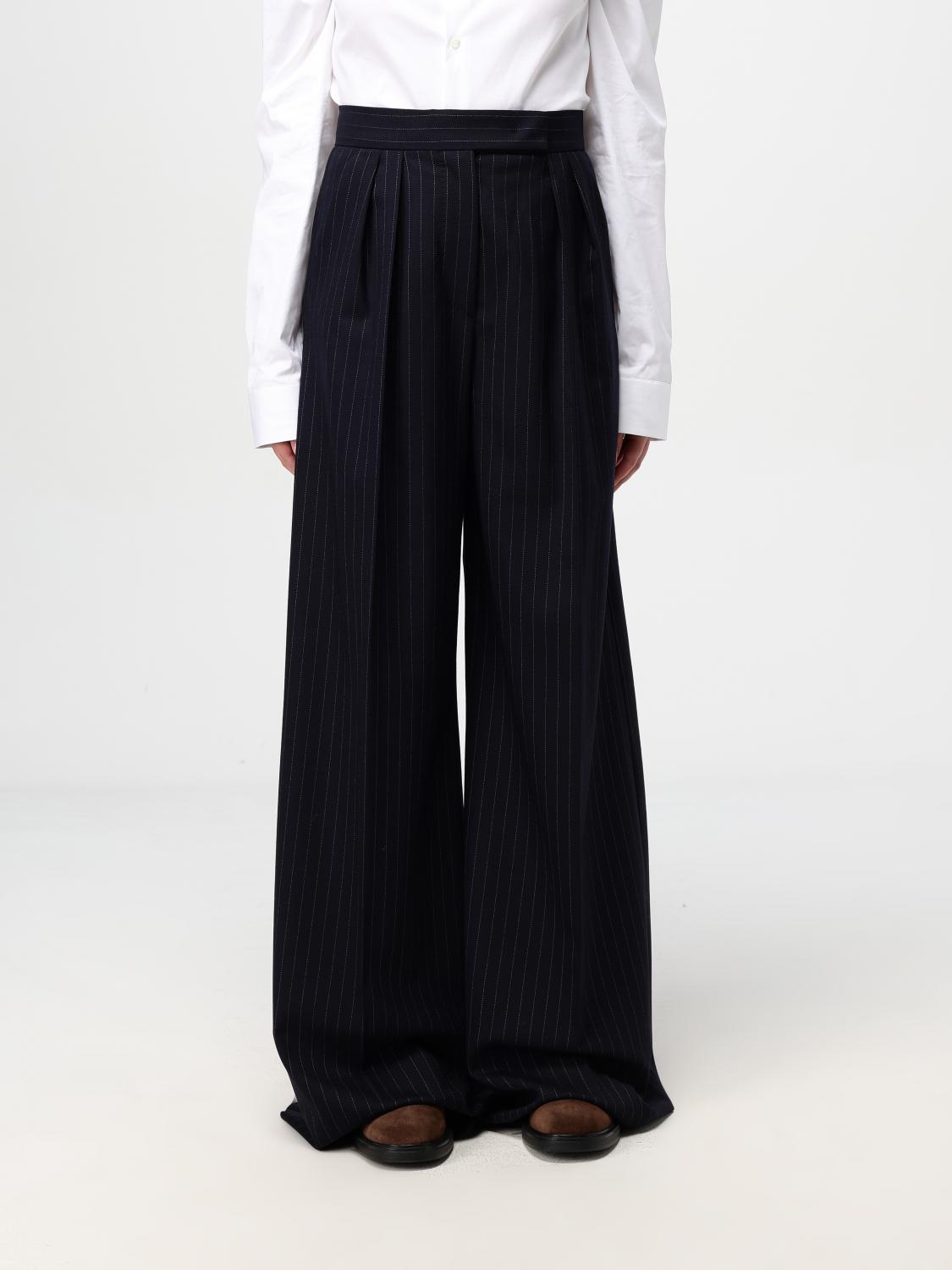 Shop Max Mara Pants  Woman Color Blue In Blau