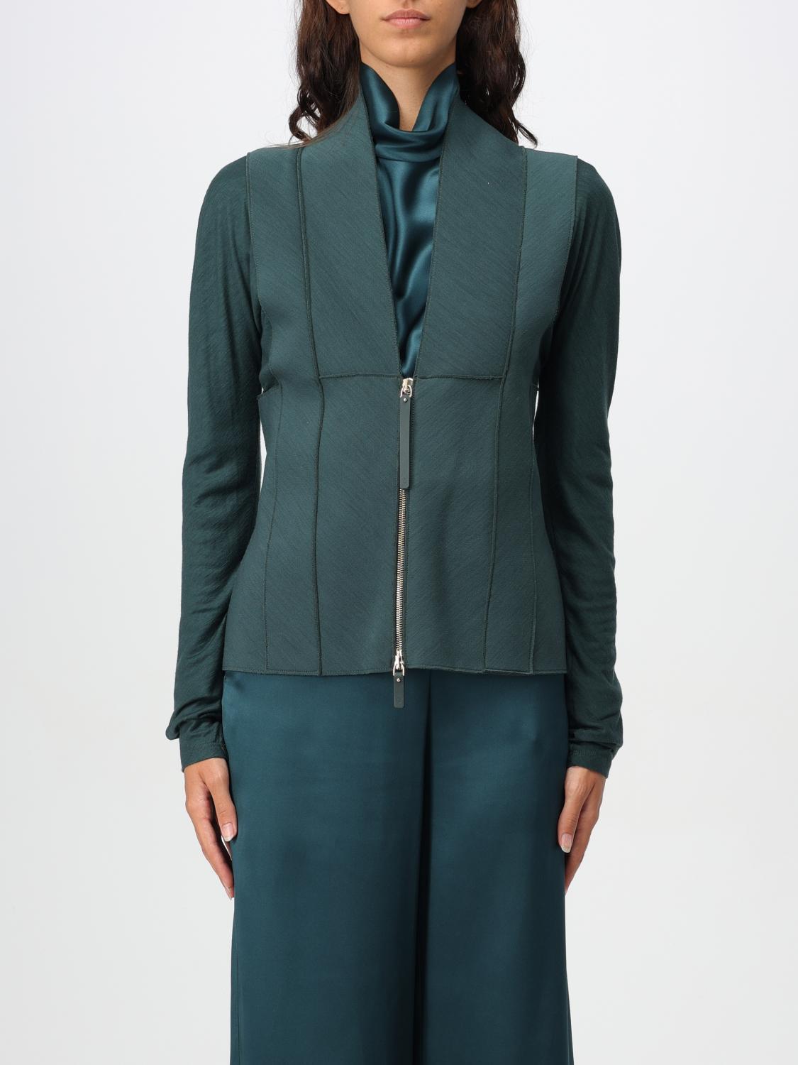 Shop Giorgio Armani Jacket  Woman Color Green In Grün