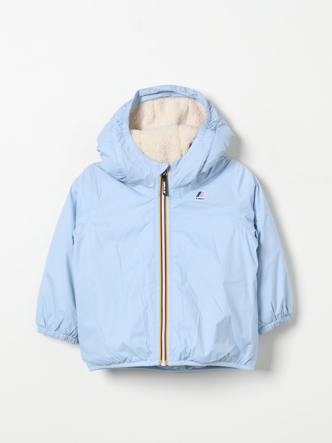 K-way Jacket  Kids Color Gnawed Blue In Hellblau