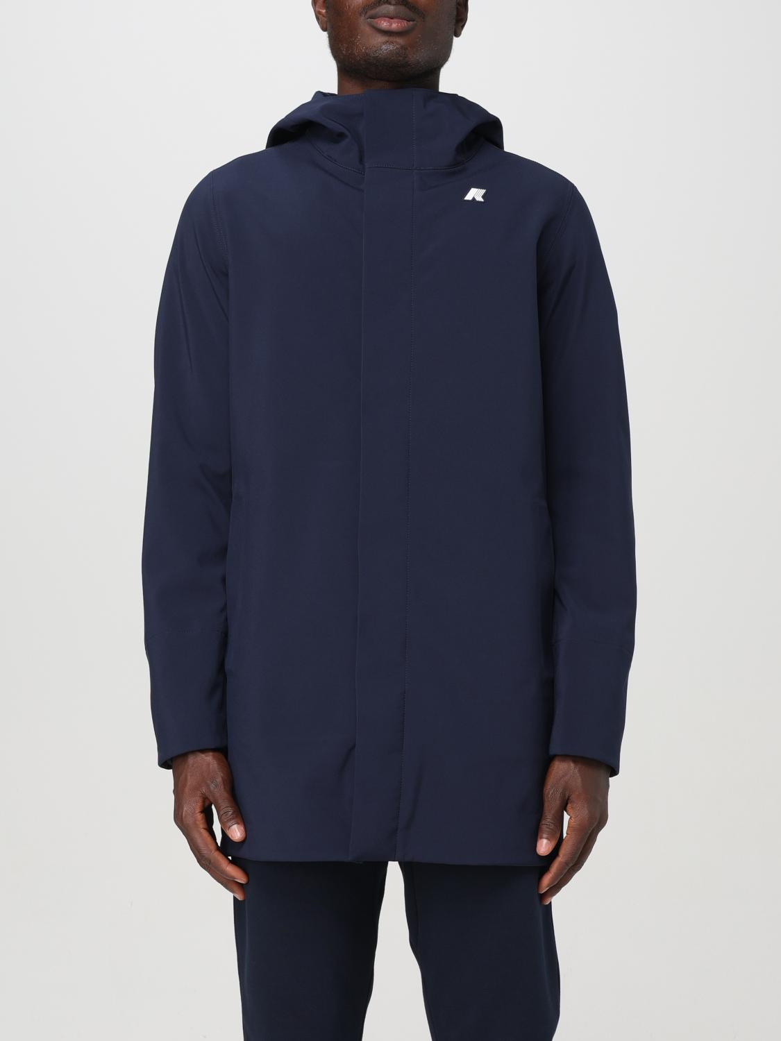 Shop K-way Jacket  Men Color Blue In Blau