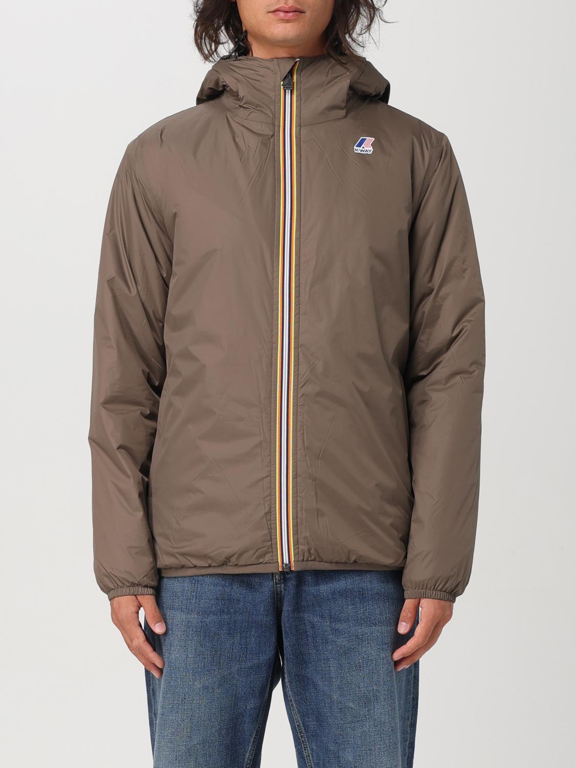 Shop K-way Jacket  Men Color Brown In Braun