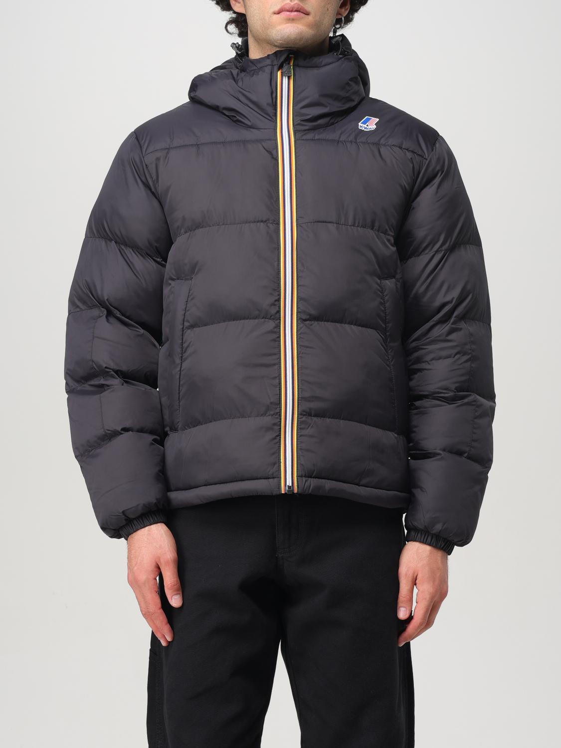 Shop K-way Jacket  Men Color Black In Schwarz