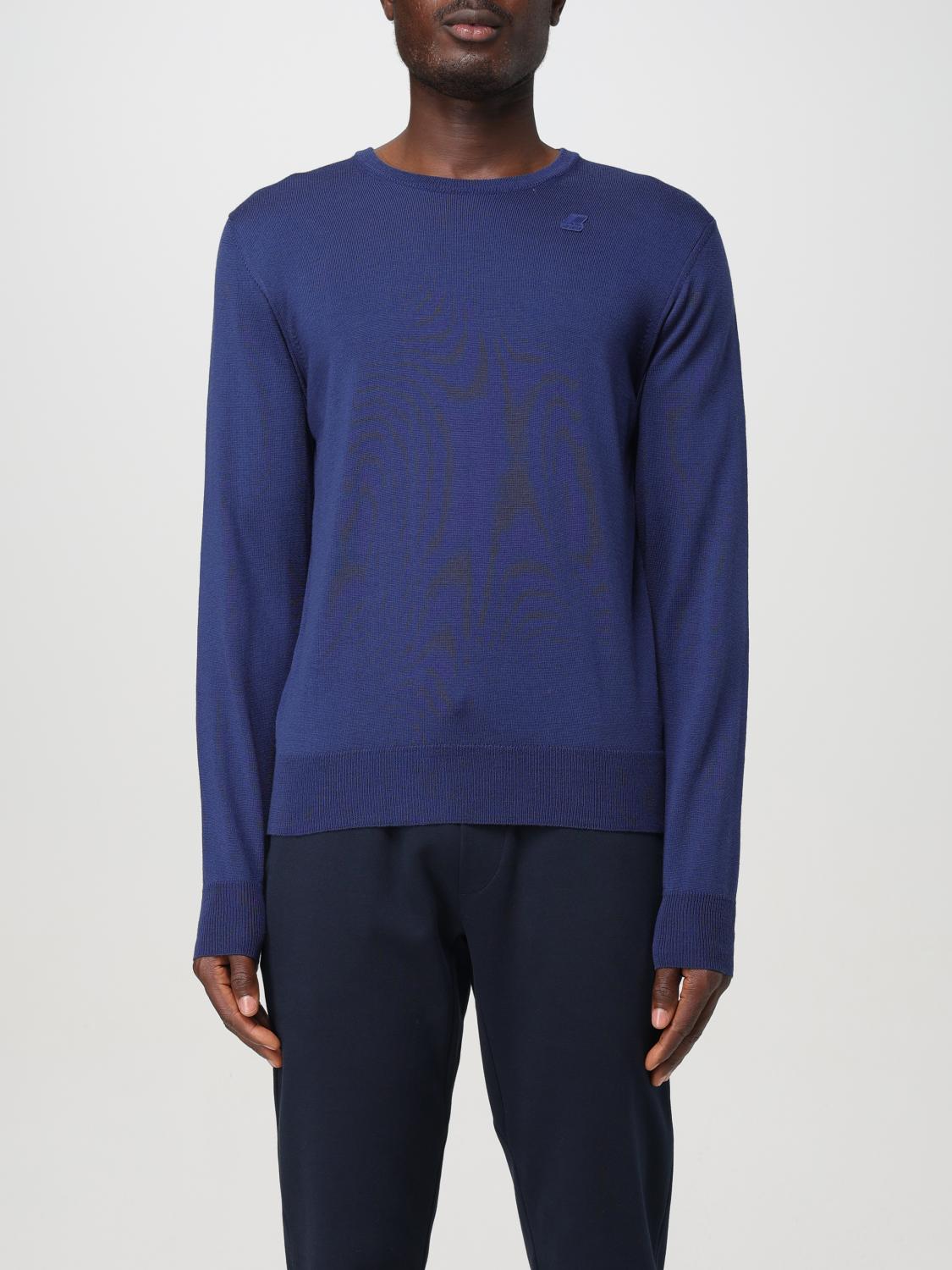 Shop K-way Sweater  Men Color Blue 1 In Blau 1