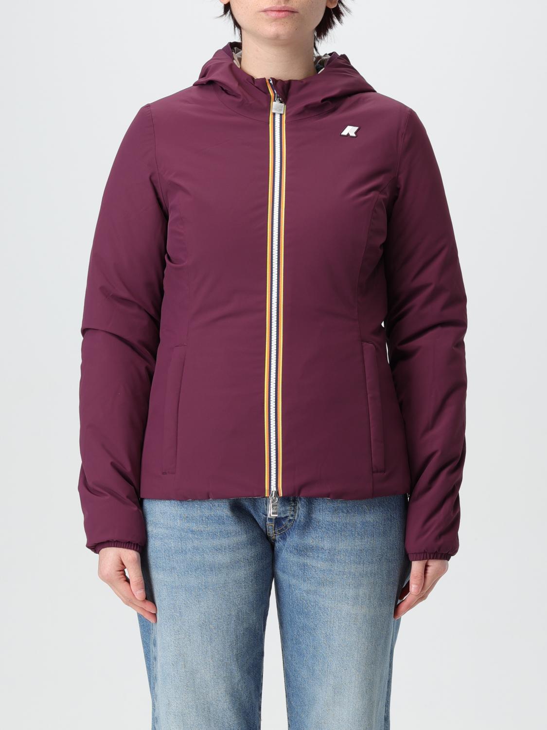 K-way Jacket Woman Color Plum In Pflaume
