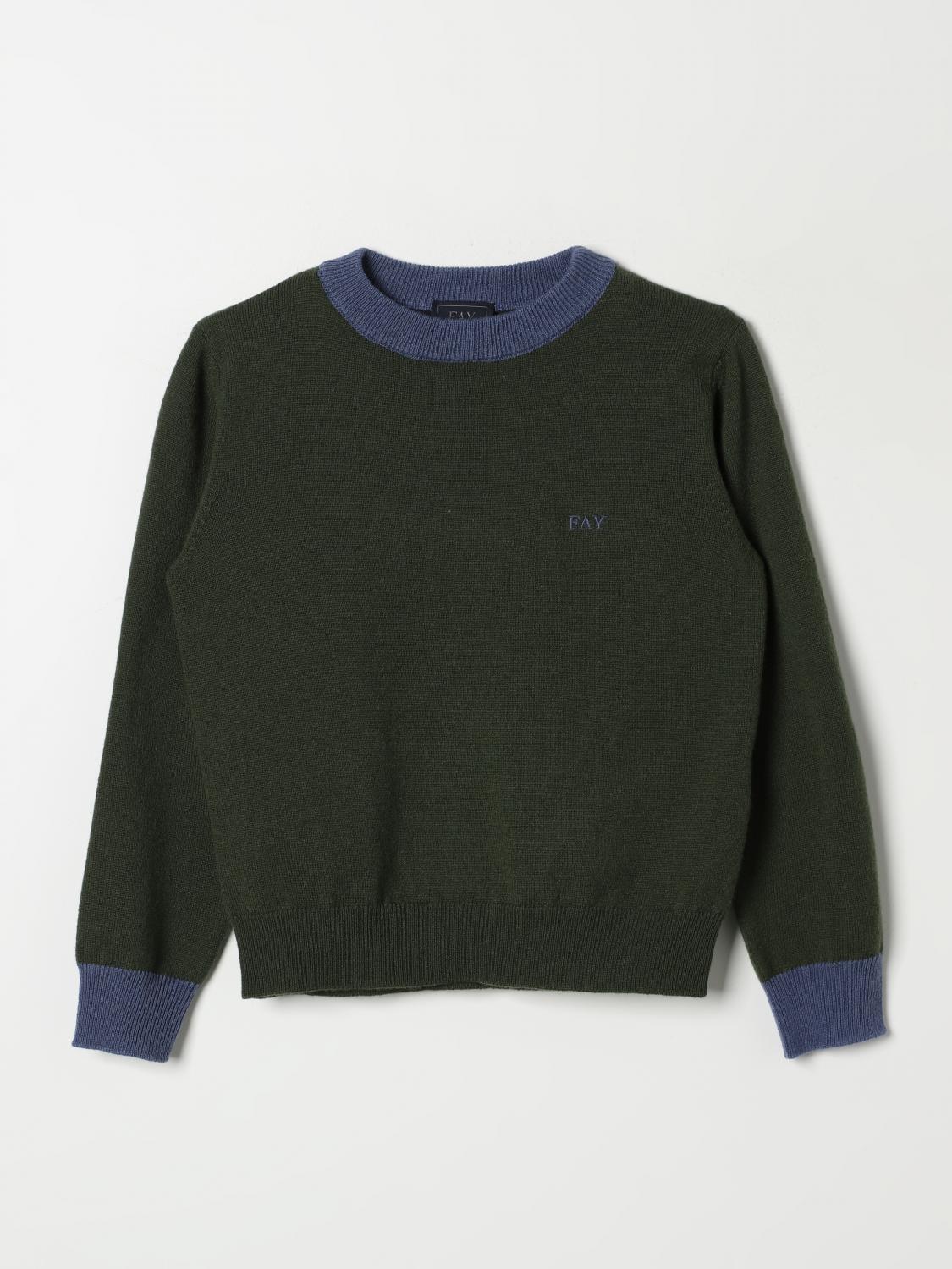 Shop Fay Junior Sweater  Kids Color Military