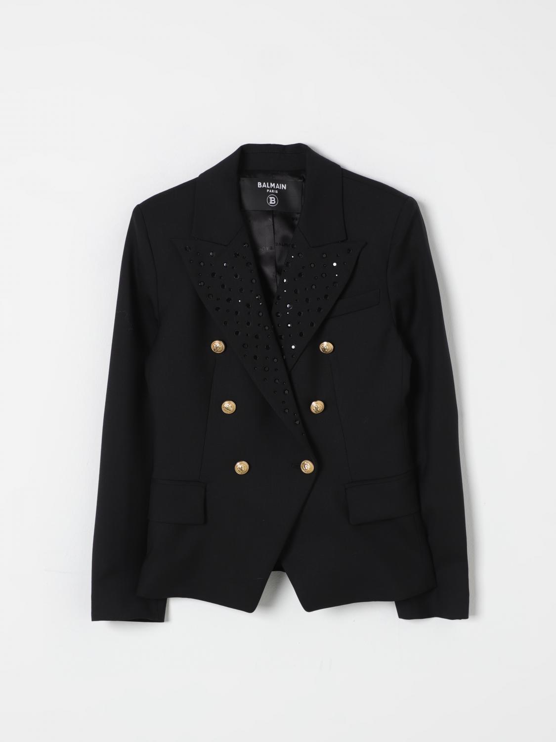 Shop Balmain Blazer Kids Color Black
