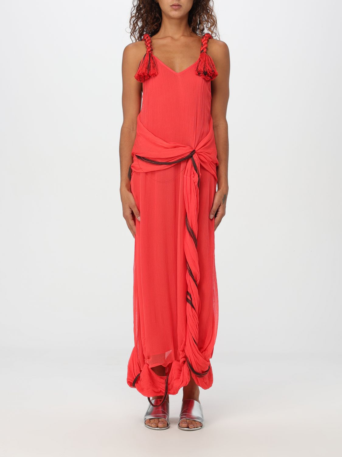 Shop Jw Anderson Dress  Woman Color Red In Rot