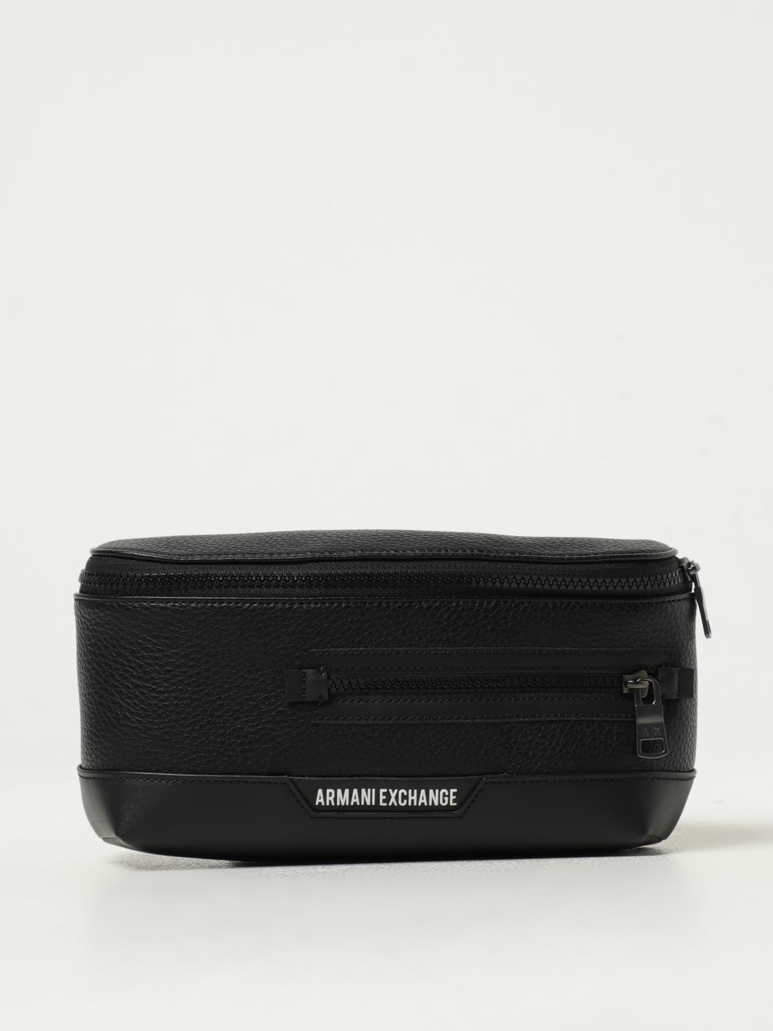 Armani Exchange Logo-patch Bum Bag In Black
