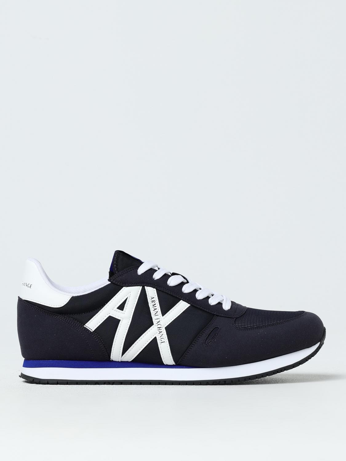 Armani Exchange Lace-up Logo Detail Sneakers In Blue