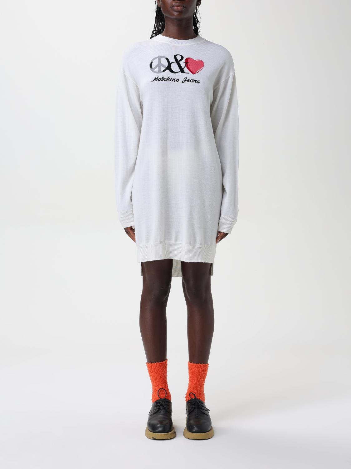 Moschino Jeans Dress Woman Color White In White