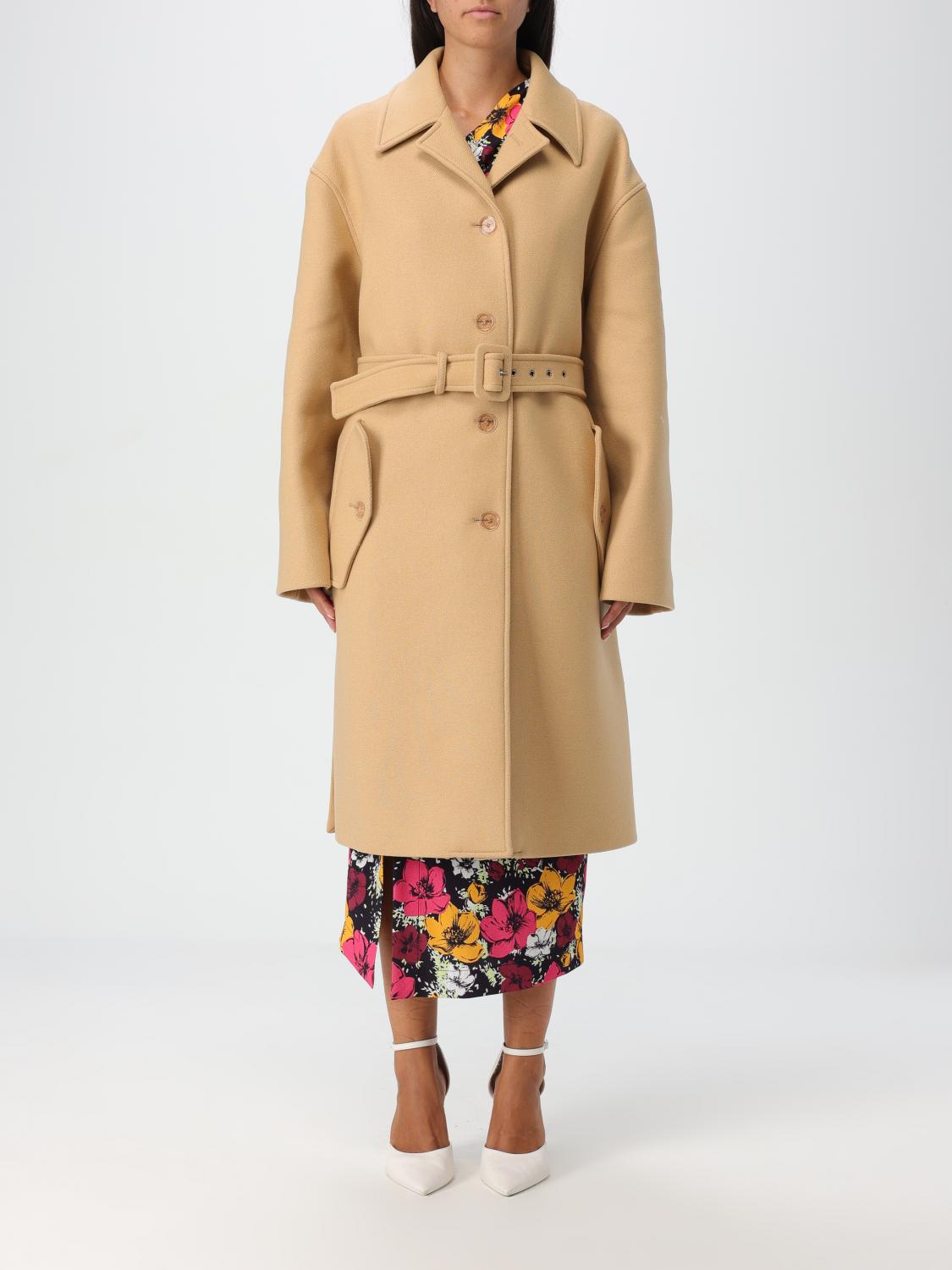 Moschino Coat Jeans Woman Color Beige In Beige