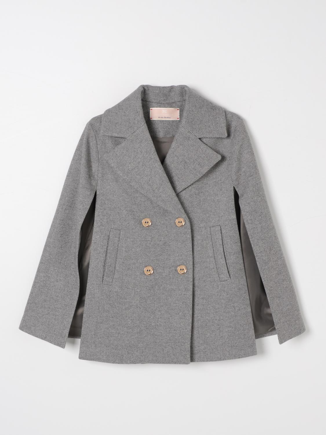 Elisabetta Franchi La Mia Bambina Coat Kids Color Grey In Grey