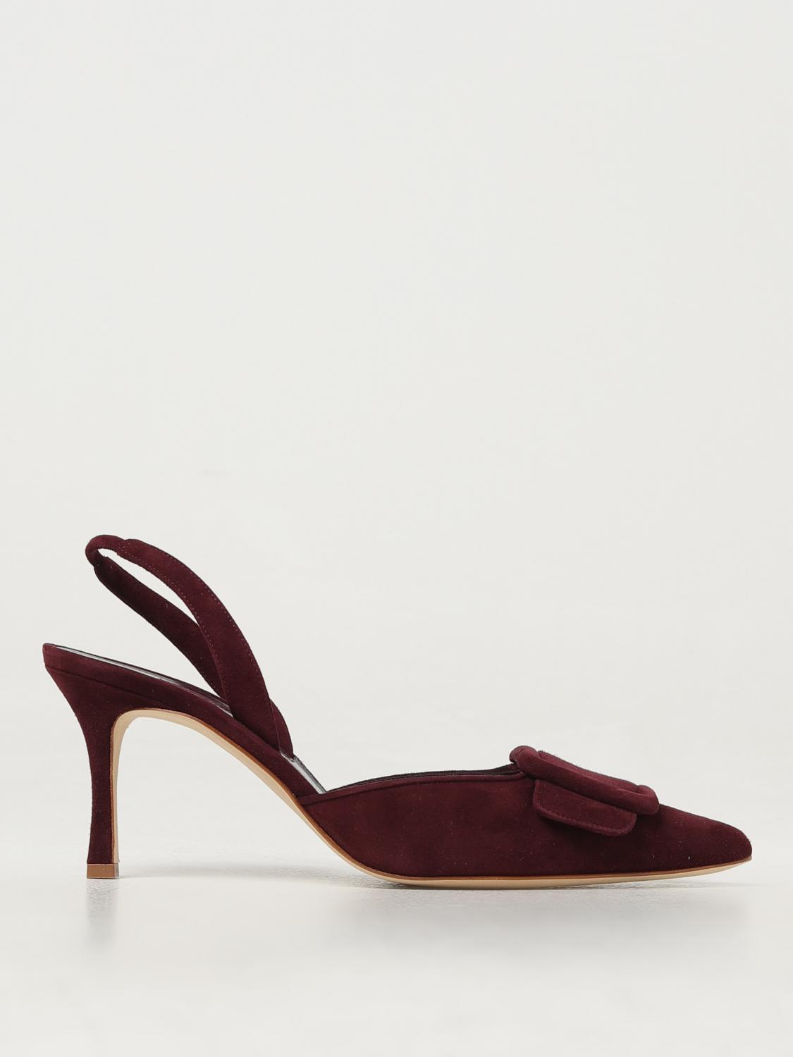 Shop Manolo Blahnik High Heel Shoes  Woman Color Burgundy