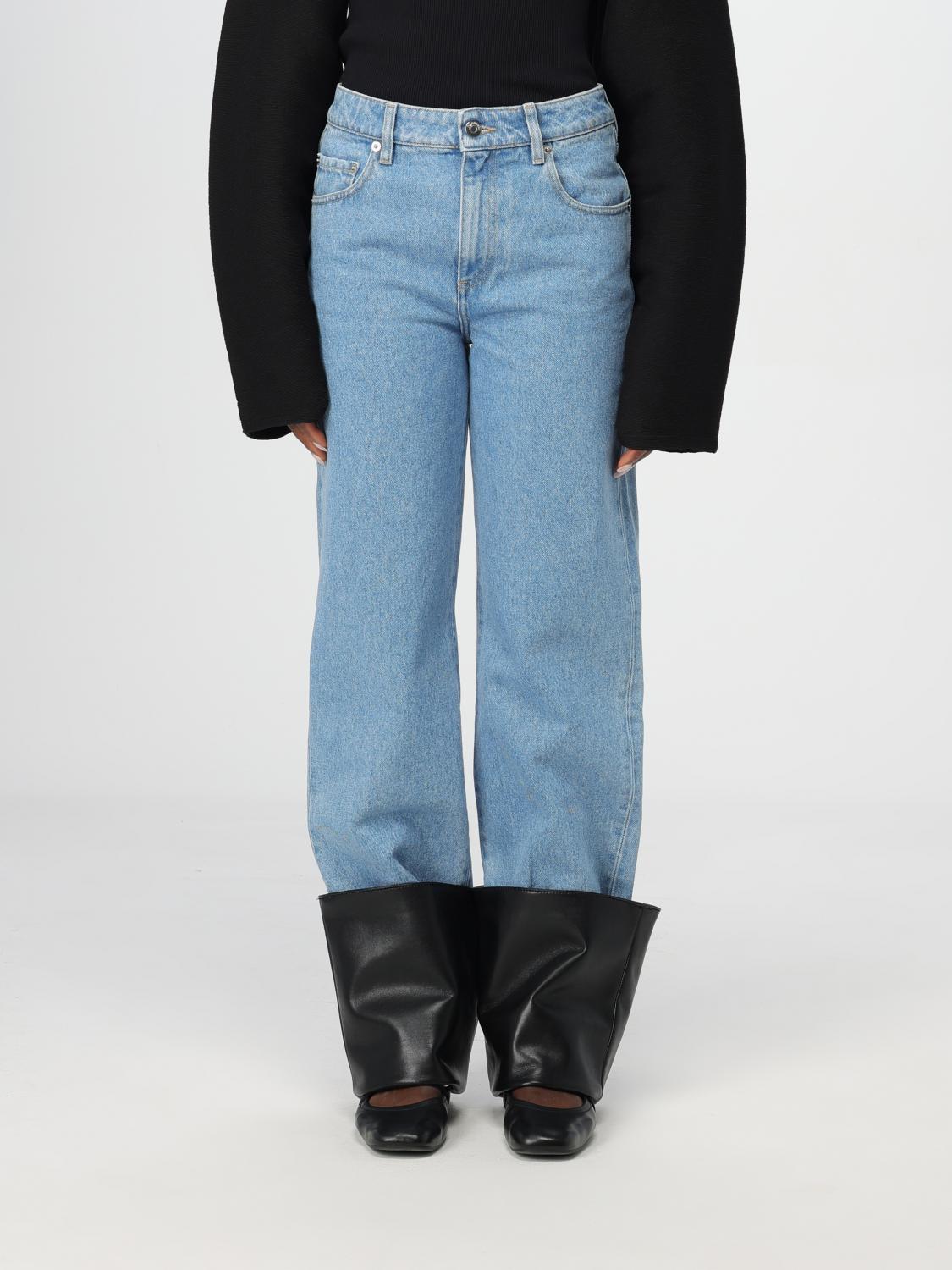 Nanushka Raynee Jeans With Alt-leather Cuffs In Denim