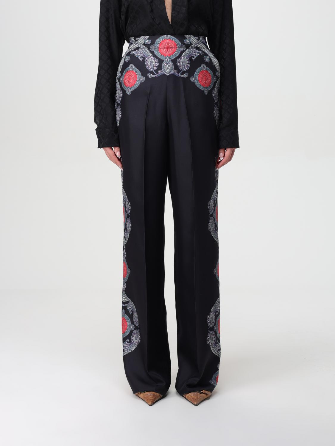 Shop Etro Pants  Woman Color Black In Schwarz