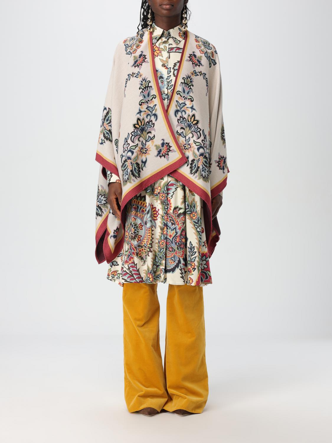 Shop Etro Cape  Woman Color Multicolor In Bunt