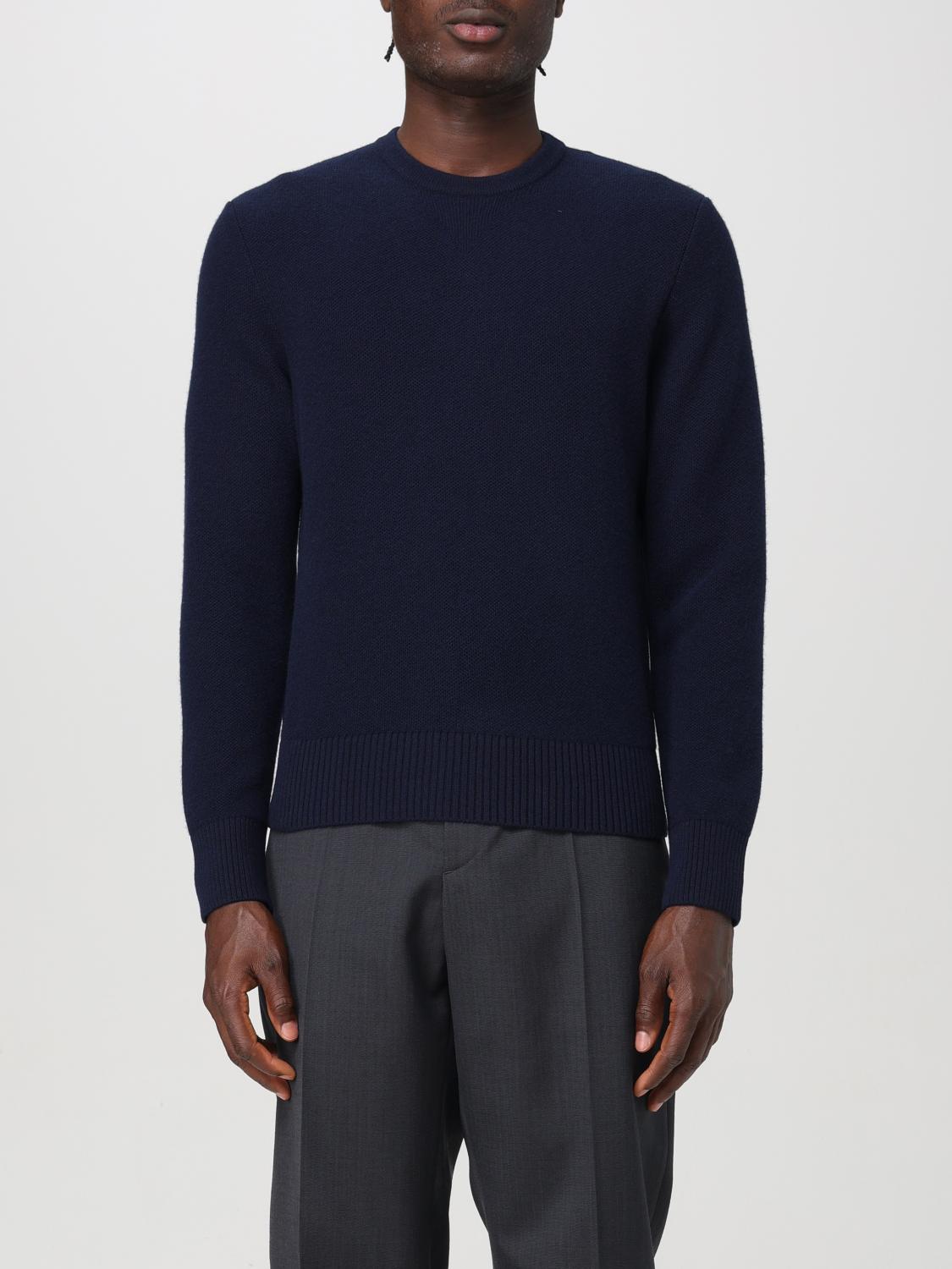 Thom Browne Wool Piqué Crewneck Pullover In Navy