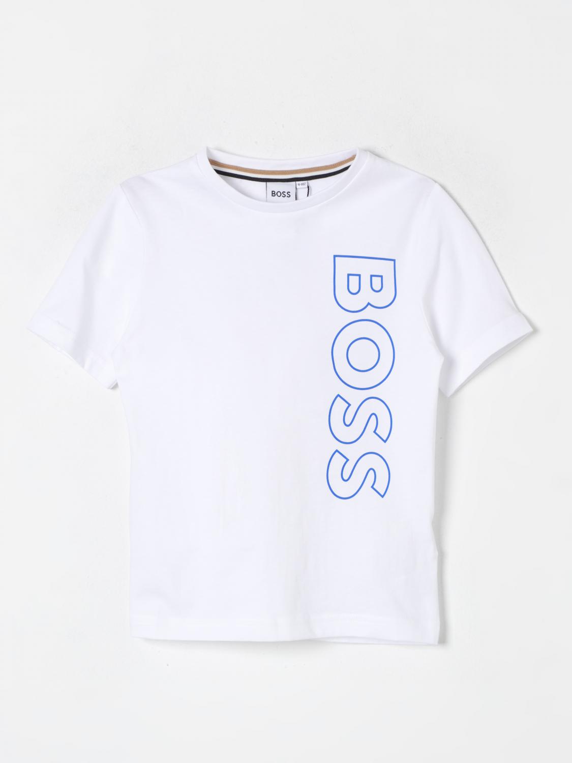 Shop Hugo Boss T-shirt Boss Kids Color White In Weiss