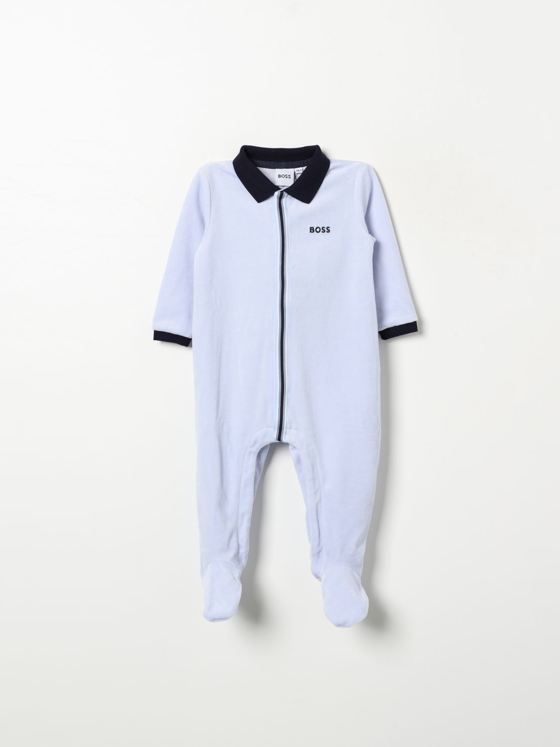 Shop Hugo Boss Romper Boss Kids Color Gnawed Blue In Hellblau