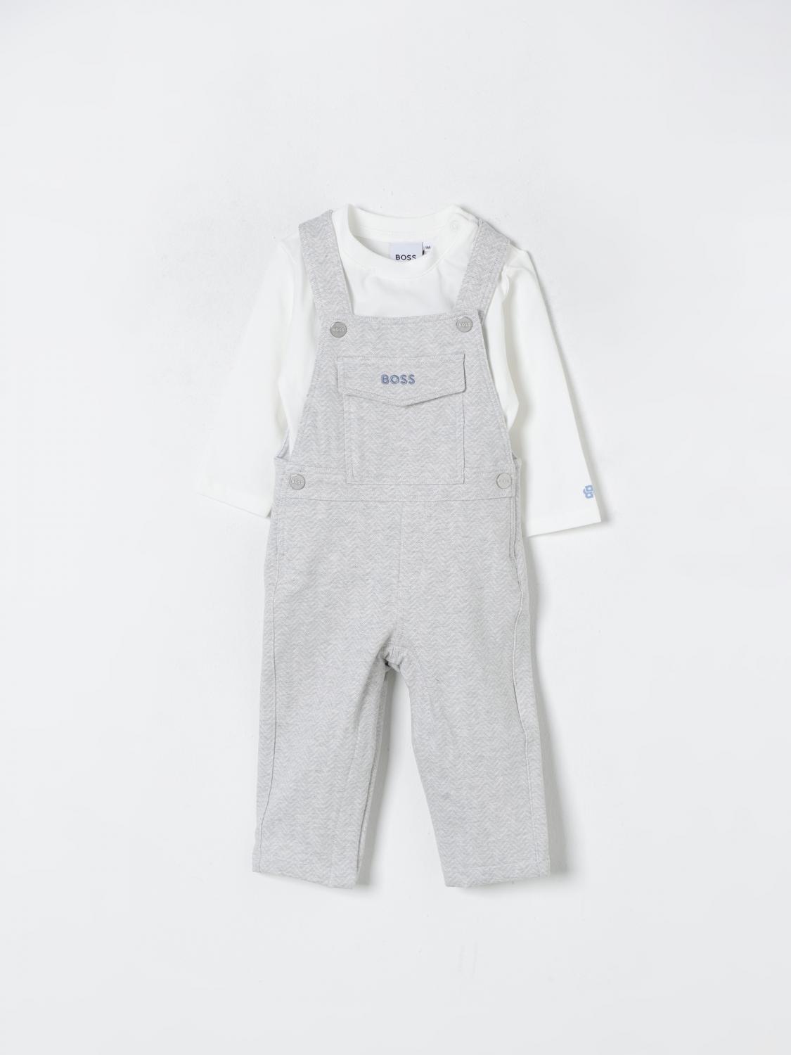 Shop Hugo Boss Romper Boss Kids Color Grey In Grau