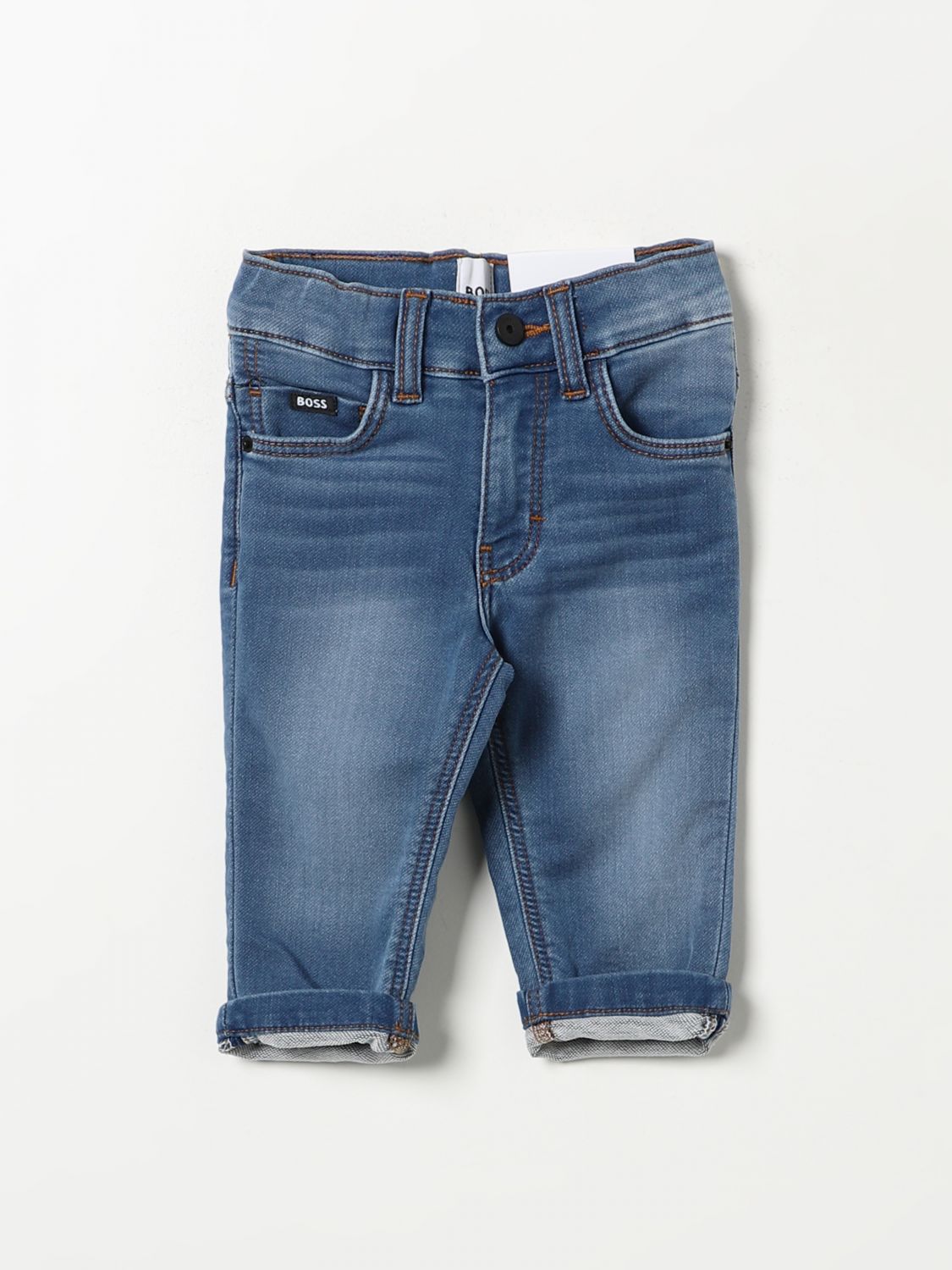 Shop Hugo Boss Jeans Boss Kids Color Blue In Blau