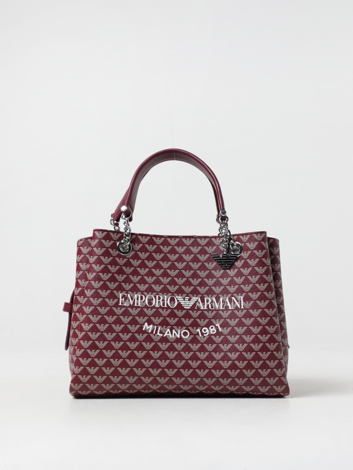 Shop Emporio Armani Shoulder Bag  Woman Color Burgundy