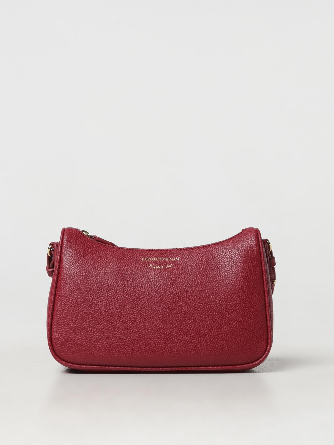 Shop Emporio Armani Crossbody Bags  Woman Color Burgundy