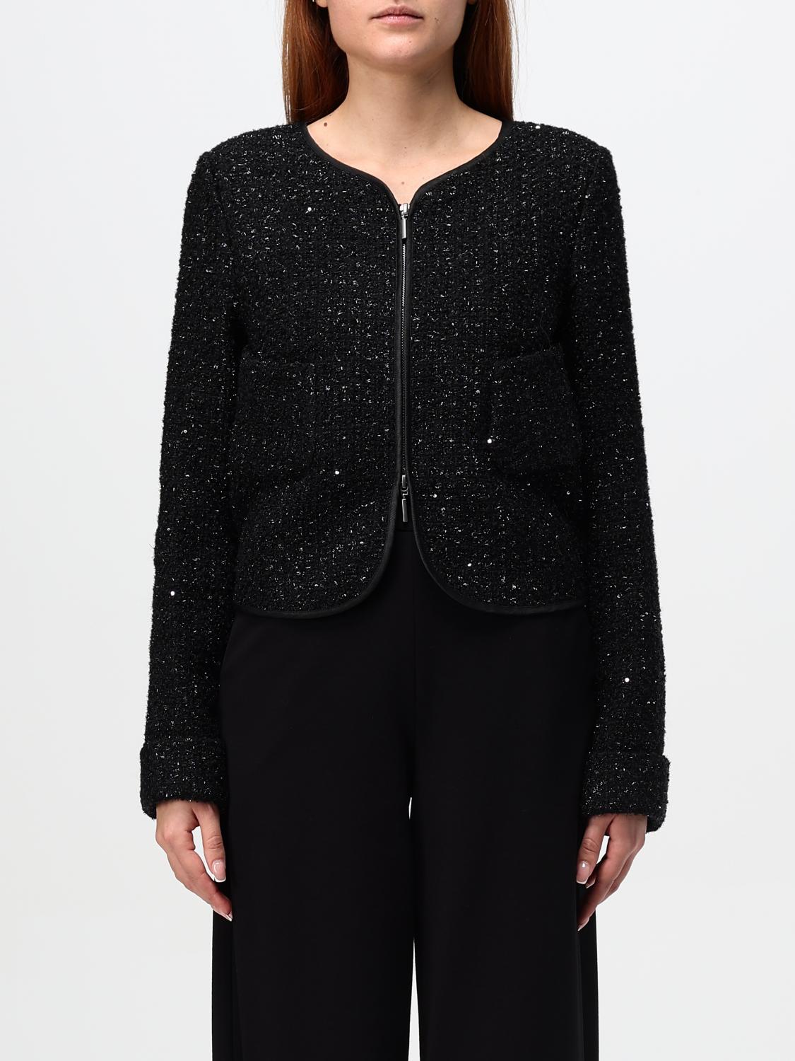 Shop Emporio Armani Jacket  Woman Color Black In Schwarz