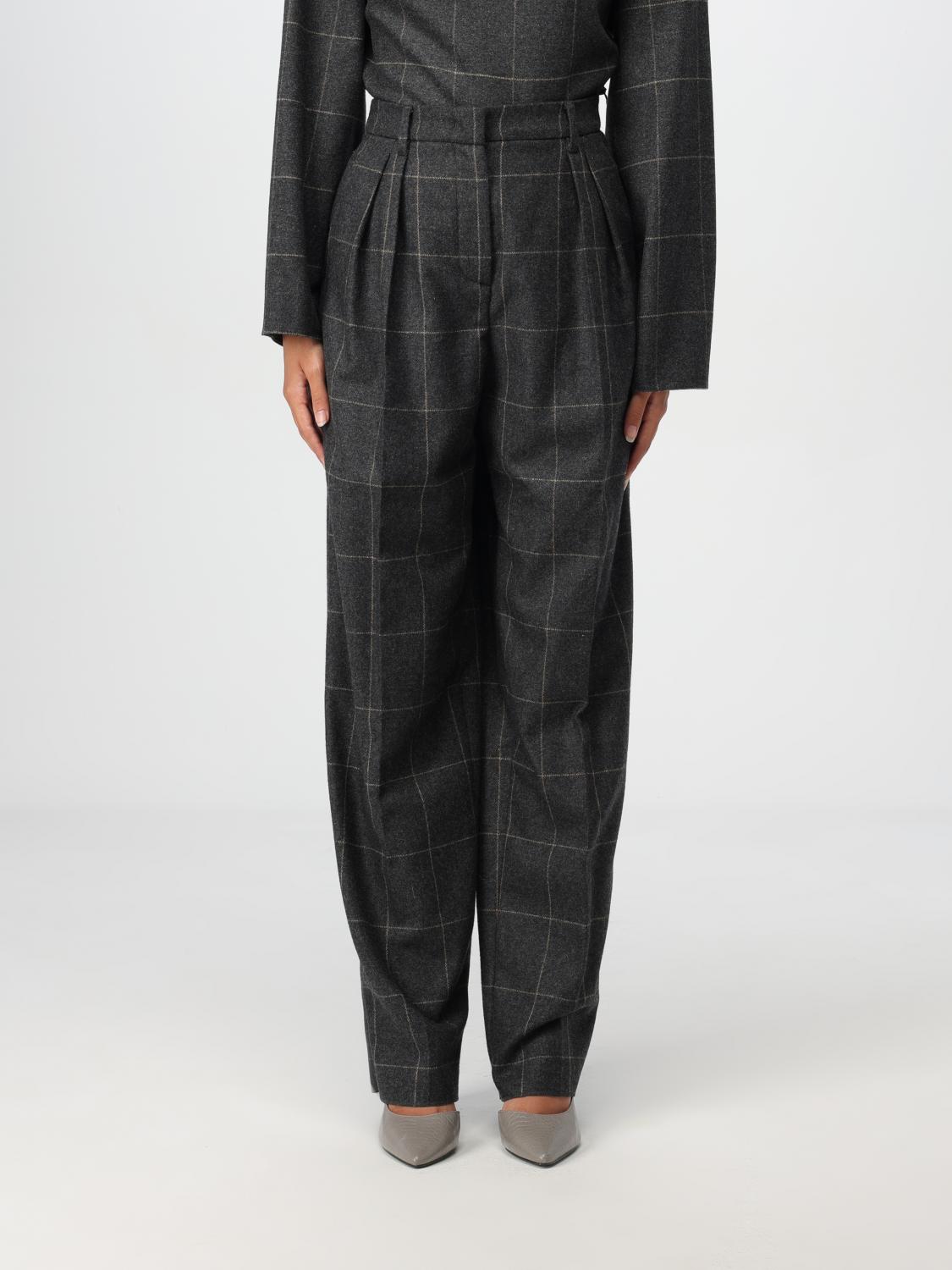 Shop Emporio Armani Pants Woman Color Grey In Grau