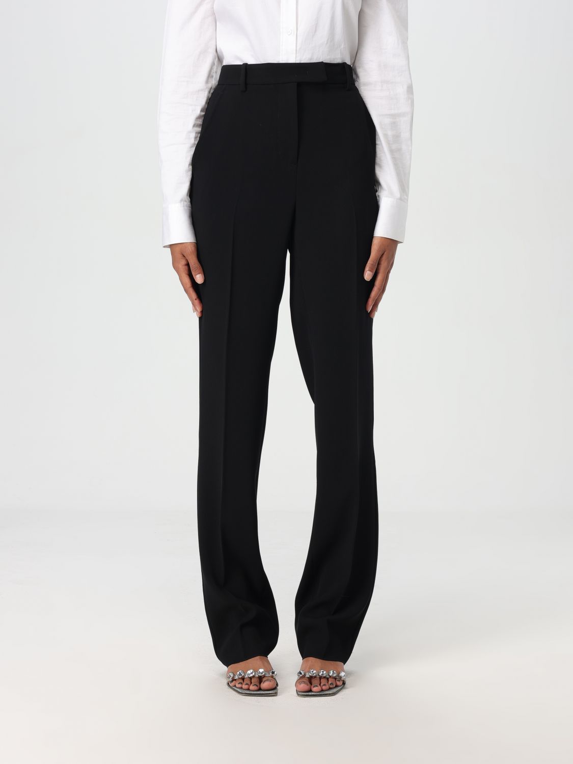 Shop Emporio Armani Pants  Woman Color Black In Schwarz