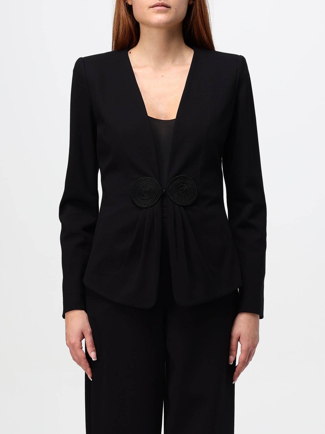 Shop Emporio Armani Blazer  Woman Color Black In Schwarz