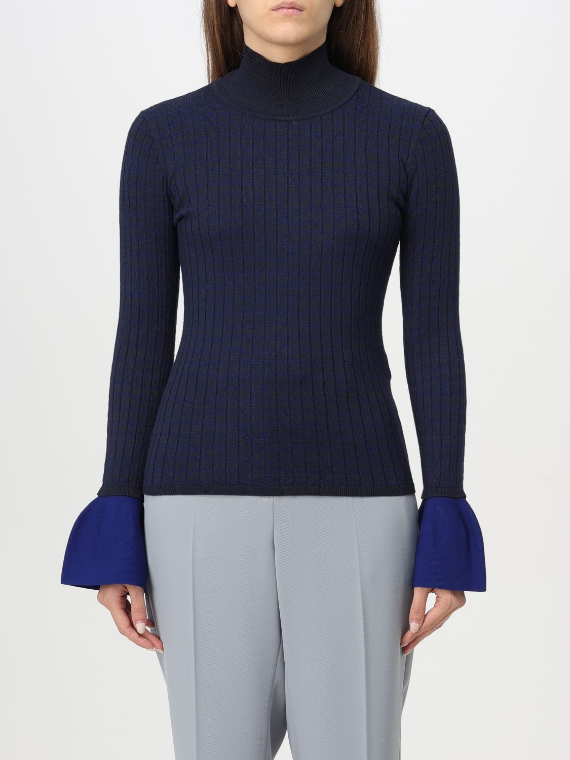 Shop Emporio Armani Sweater  Woman Color Blue In Blau