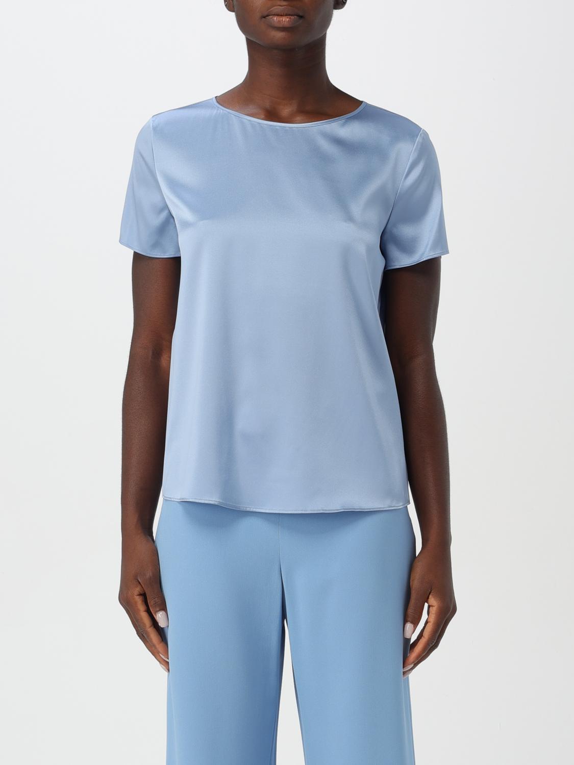 Shop Emporio Armani Top  Woman Color Gnawed Blue In Hellblau