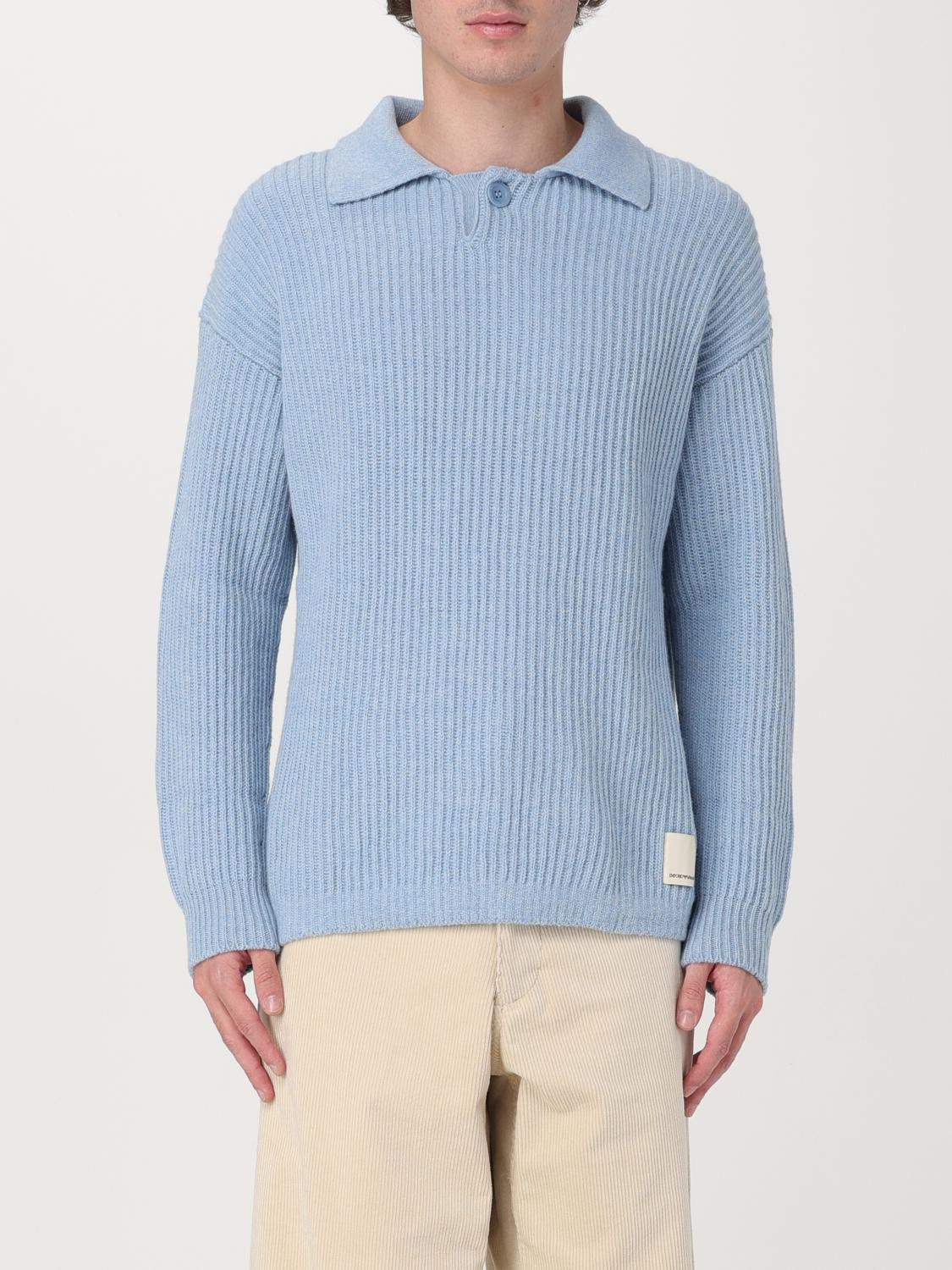 Sweater EMPORIO ARMANI Men color Gnawed Blue Sweater EMPORIO ARMANI Men color Gnawed Blue