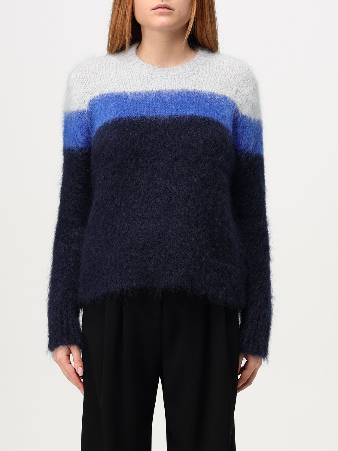 Shop Emporio Armani Sweater  Woman Color Blue In Blau