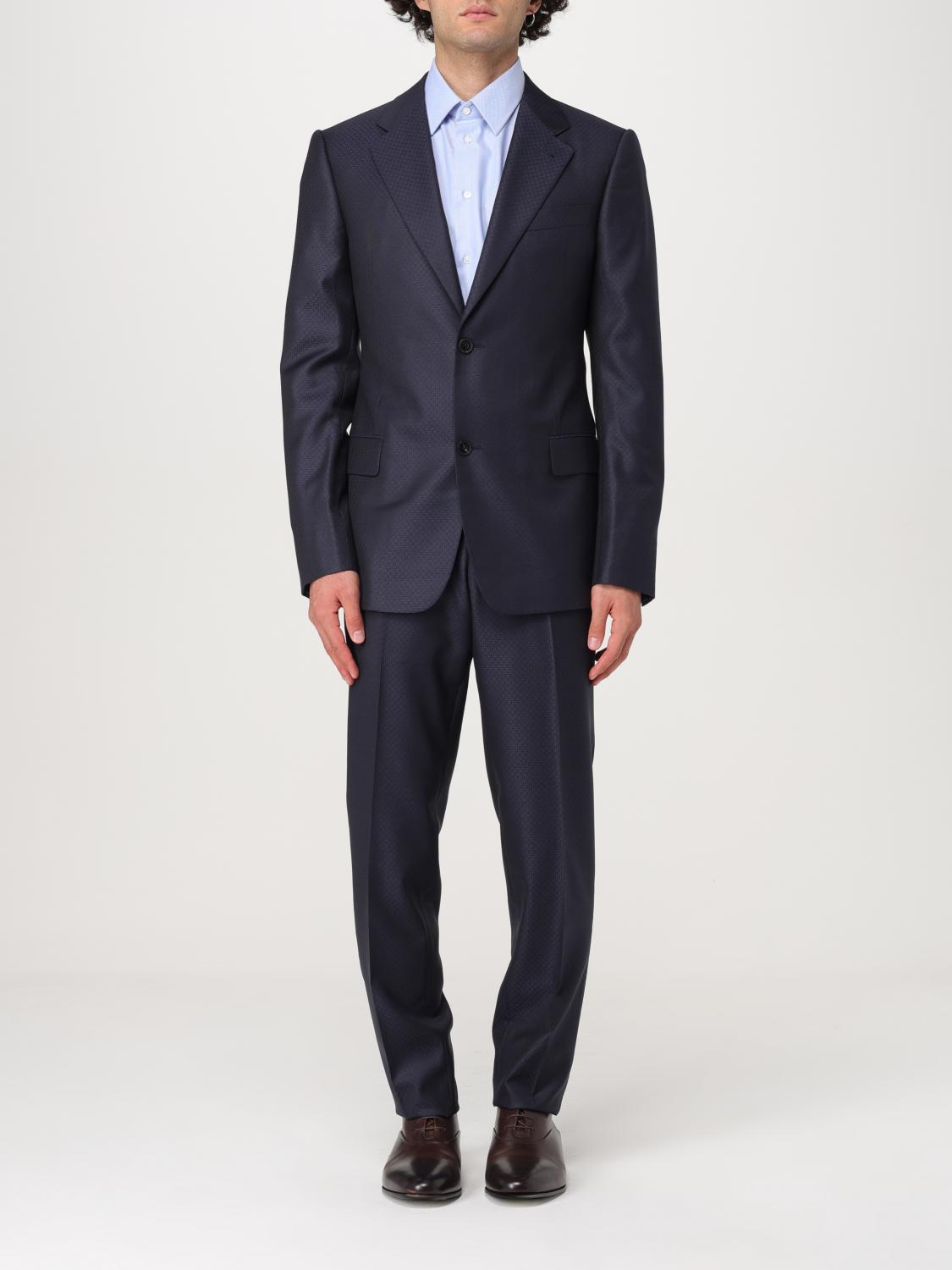 Shop Emporio Armani Suit  Men Color Blue In Blau