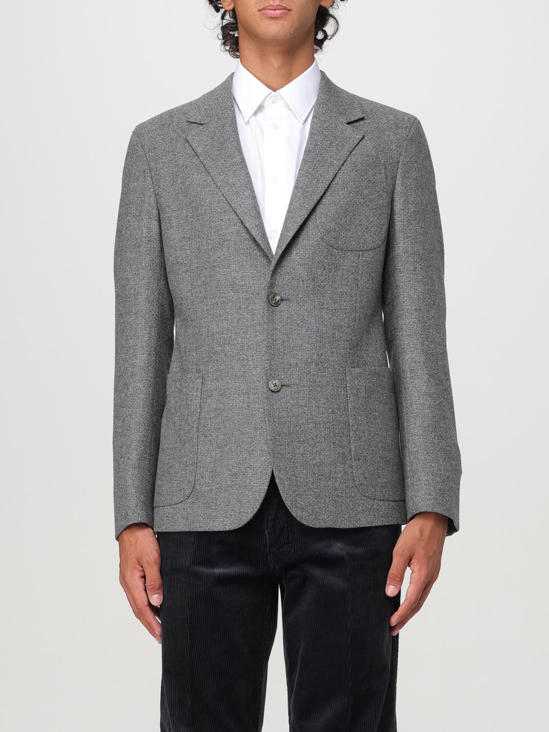 Shop Emporio Armani Blazer  Men Color Grey In Grau