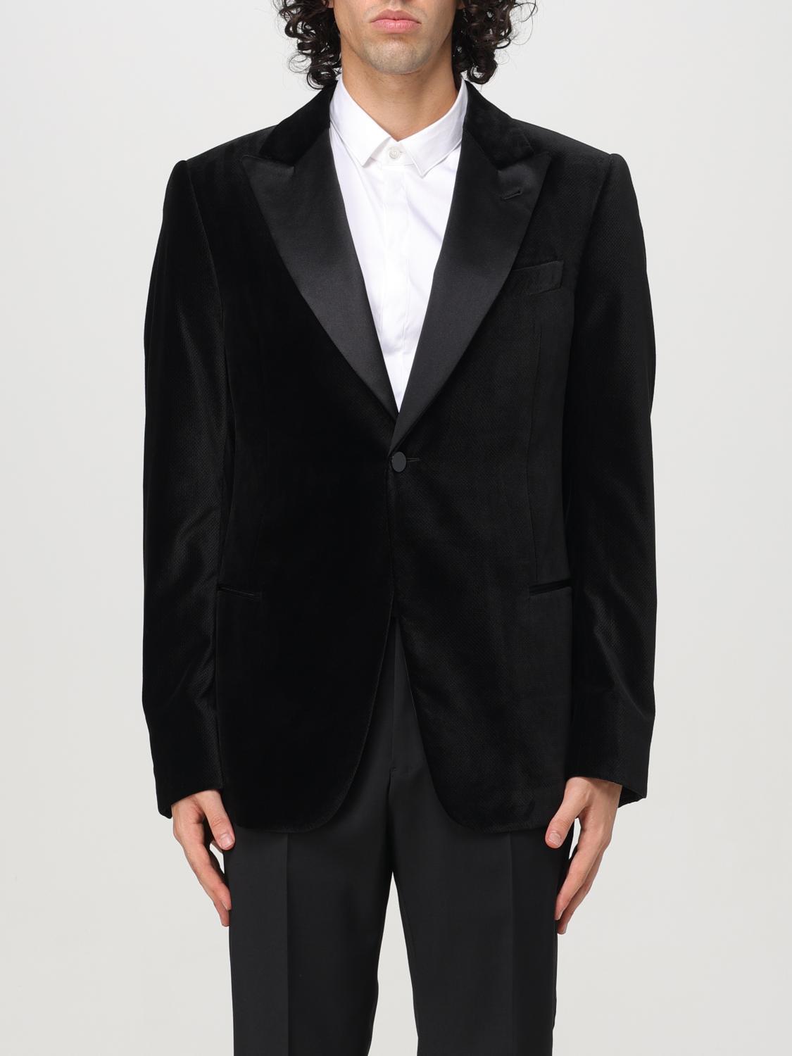 Shop Emporio Armani Blazer  Men Color Black In Schwarz